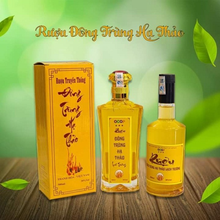 OCOP - Rượu Đông Trùng Hạ Thảo Lạch Trường 15 độ (Chai 500 ml)